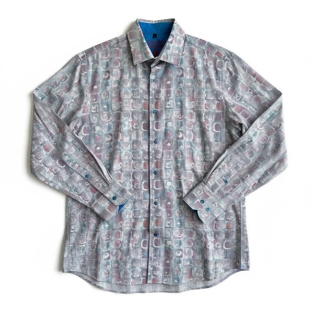 Visconti Limited Edition L Signature Series Multi-Color Button Down Shirt Men’s